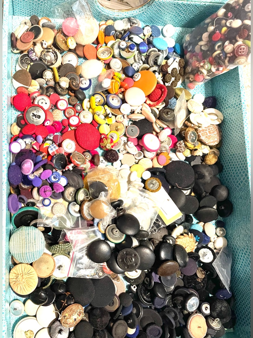 3 Pounds of Vintage Material Buttons